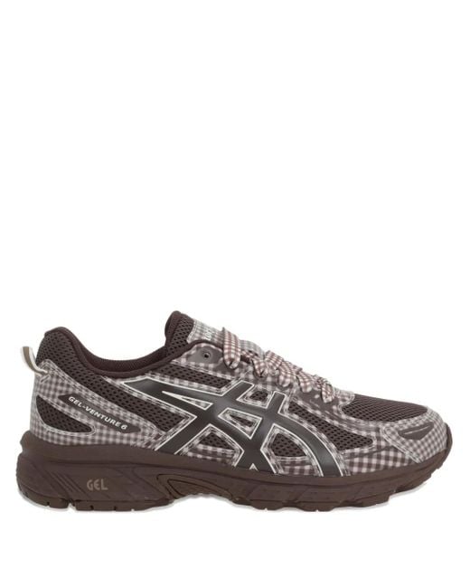Asics Brown X Story Mfg Gel-Venture 6 Check-Pattern Sneakers