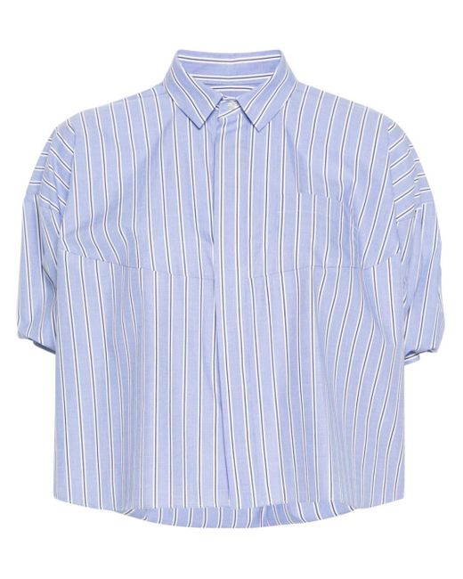 Sacai Blue Gestreiftes Hemd aus Popeline
