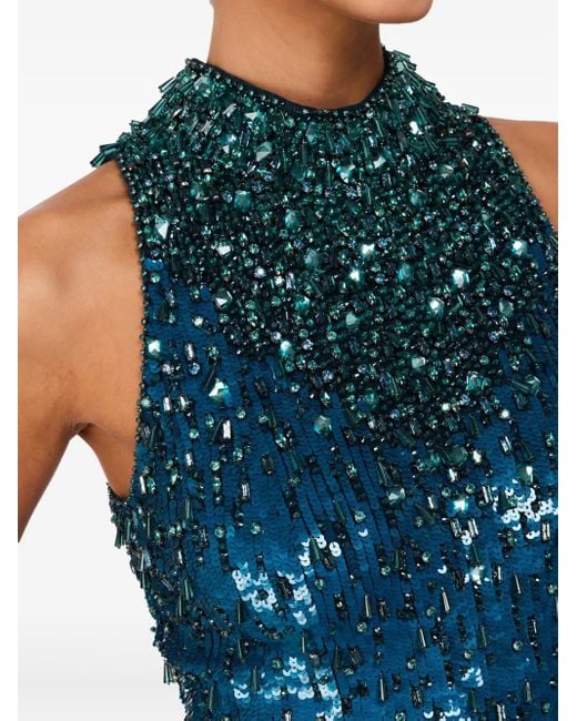 Robe Ornée De Sequins À Coupe Longue Jenny Packham en coloris Blue