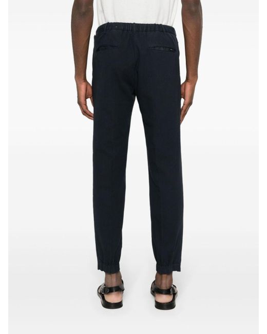Incotex Blue Pressed-crease Tapered Trousers for men