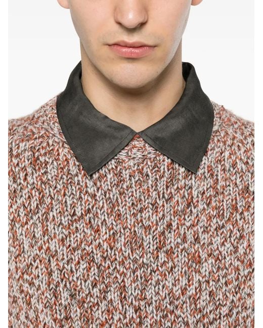 Eleventy Pink Long-Sleeve Crew Neck Sweater for men