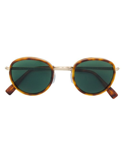 Canali Schildpatt-Sonnenbrille mit rundem Gestell in Brown für Herren