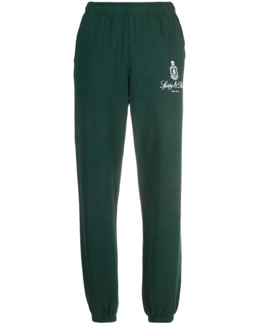 Sporty & Rich Green Vendome Cotton Track Pants