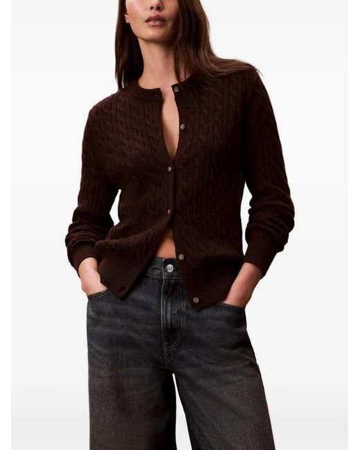 Calvin Klein Black Cable-Knit Cardigan