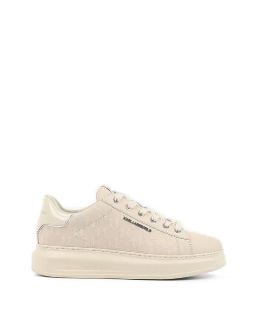 Karl Lagerfeld White Kapri Monogram-Pattern Sneakers for men