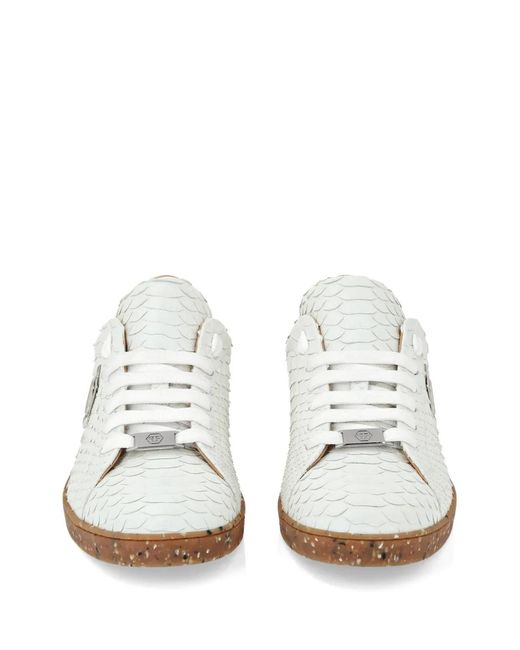 Philipp Plein White Python Leather Sneakers for men