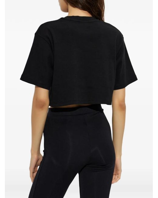 Off-White c/o Virgil Abloh Black Logo-Embroidered Ribbed T-Shirt