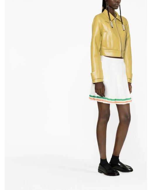 Casablanca White High-Waisted A-Line Skirt