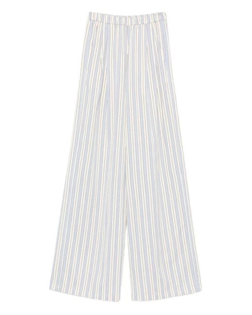 Forte_forte White Striped Trousers