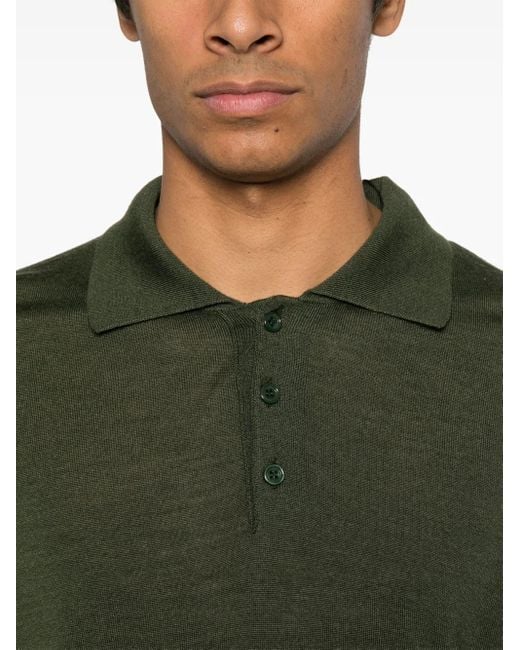 AMI Green Moss Long Sleeve Polo for men