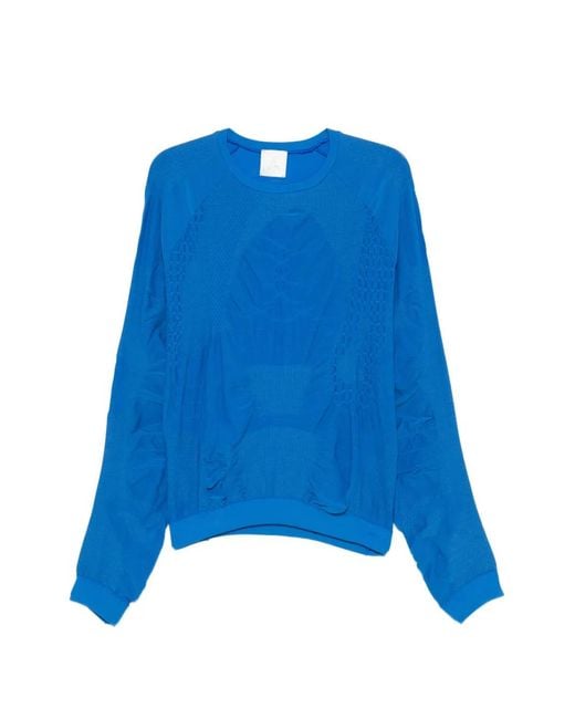 Roa Blue Wama 3D Textured-Knit Long-Sleeve T-Shirt for men