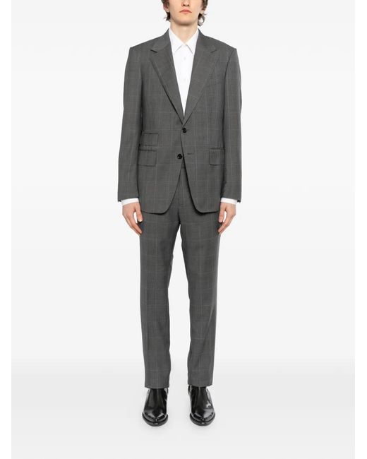 Tom Ford Gray Checked Suit for men
