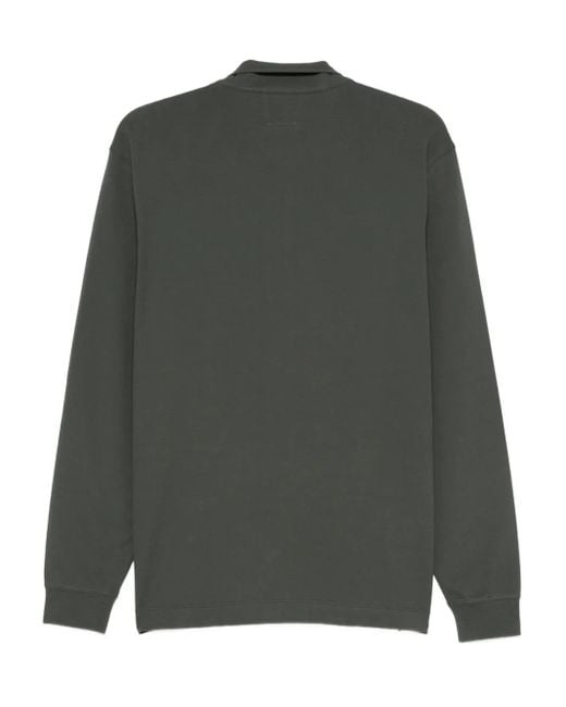 C P Company Green Half-Zip Cotton Sweatshirt for men