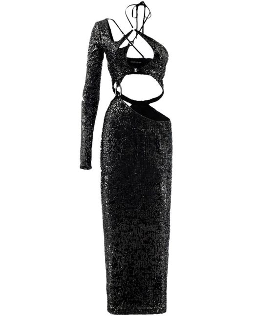 Roberta Einer Black Banu Sequin-Embellished Dress