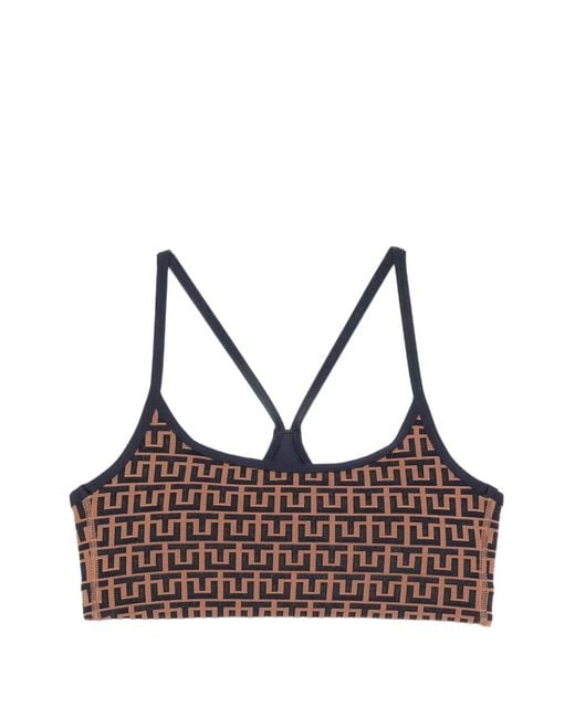 The Upside Brown Castilla Geometric-Print Sports Bra