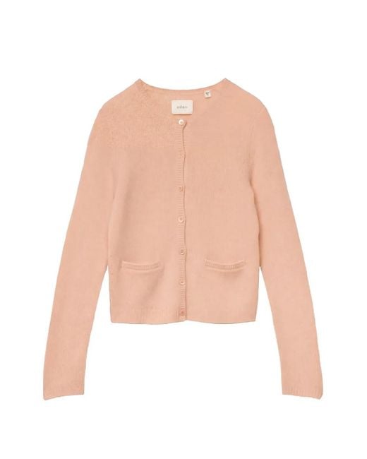 Doen White Thea Button-Up Patch-Pocket Cardigan