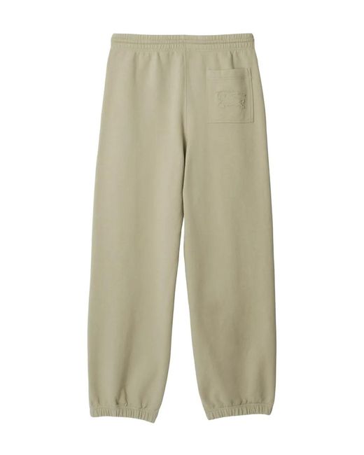 Burberry Natural Appliqué-Logo Cotton Track Pants for men