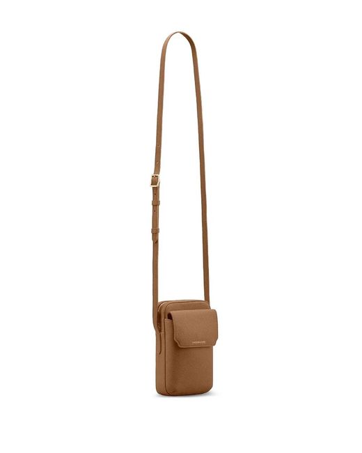 Maison De Sabre Brown Leather Zip Phone Pouch