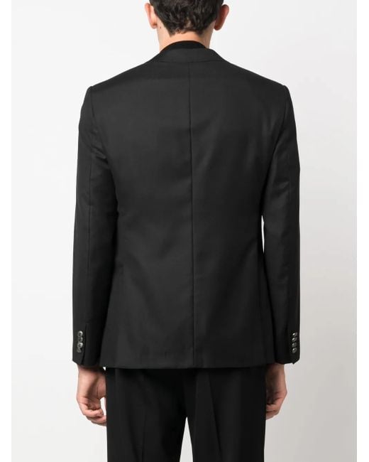 Pal Zileri Black Brooch-Detail Single-Breasted Blazer for men