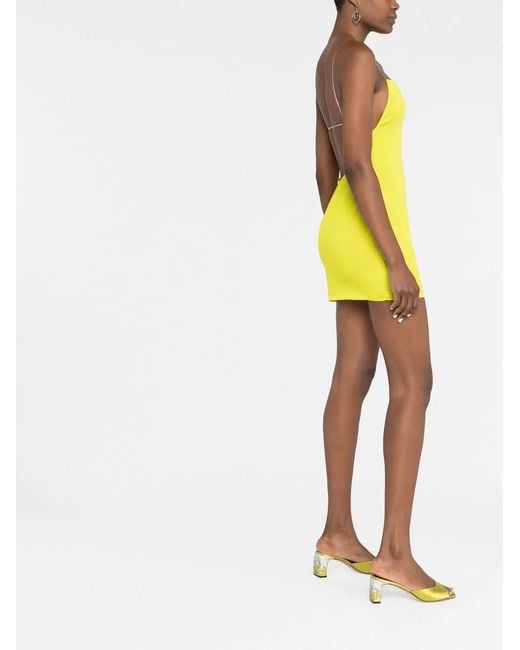 GAUGE81 Yellow Hira Metallic Straps Minidress