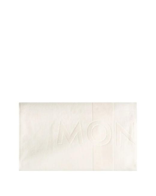 Moncler Natural Logo-Embossed Beach Towel
