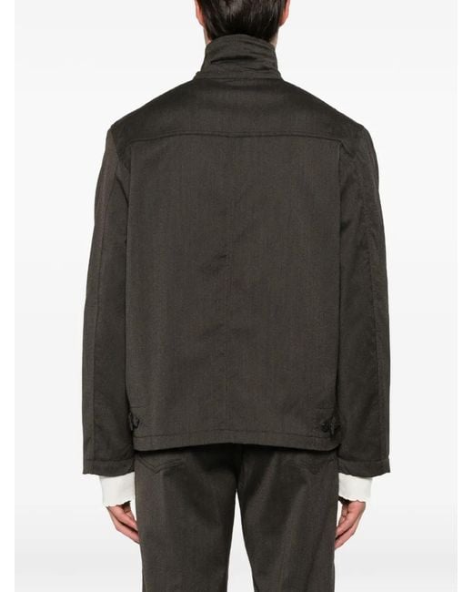 sunflower Black Button-Up Throat-Latch Jacket for men