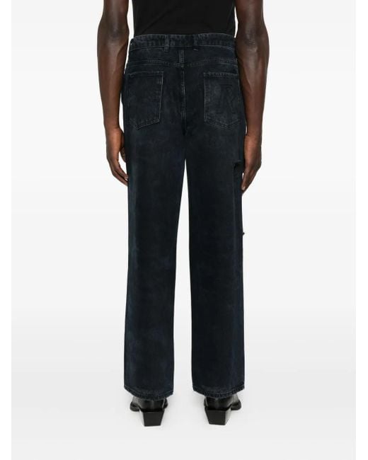 Represent Black Ripped-Detail Jeans for men