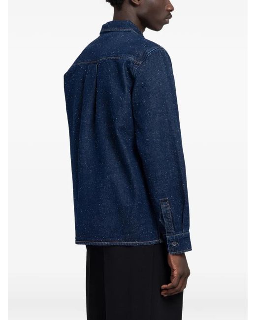Minimum Blue Albert Flecked-Texture Shirt for men