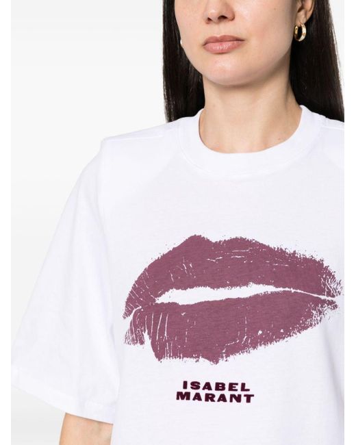 Isabel Marant White Ben T-Shirt aus Bio-Baumwolle