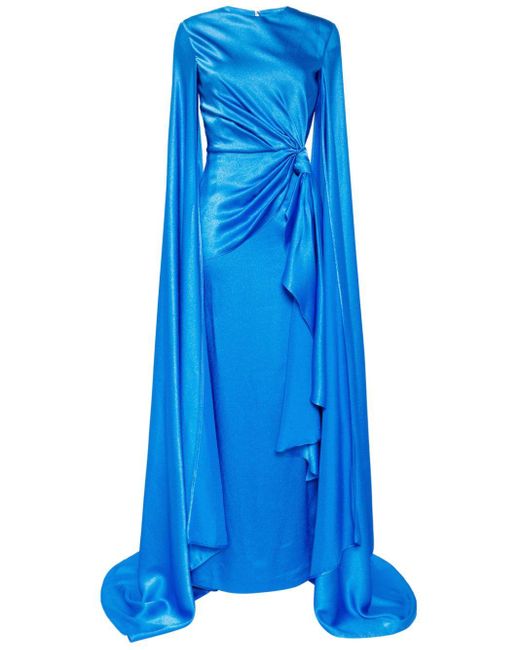 Robe satinée Fraya à coupe longue Solace London en coloris Blue