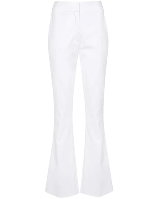 Genny White Twill Flared Trousers