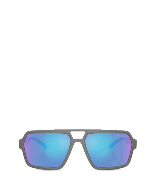 Prada Linea Rossa Blue Square-Frame Sunglasses for men
