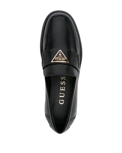 Guess USA Black Shatha Leather Loafers