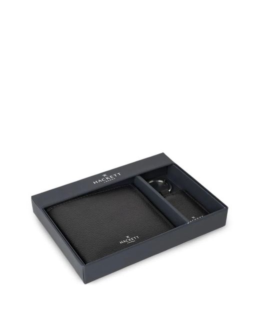 Hackett Gray Textured Keyring Bifold Wallet for men