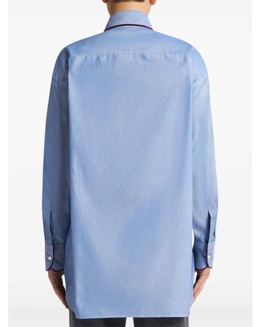 Etro Blue Pegaso-Embroidered Cotton T-Shirt