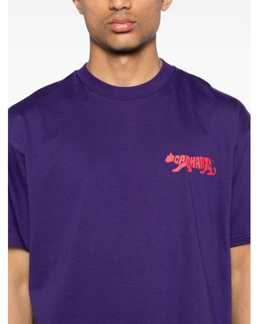 Carhartt T-shirt Van Biologisch Katoen in het Purple voor heren