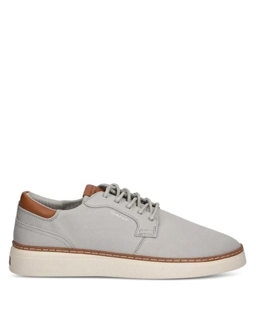 Gant Gray Lace-Up Leather Sneakers for men