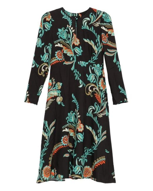 Etro フローラル ロングスリーブ ドレス Green