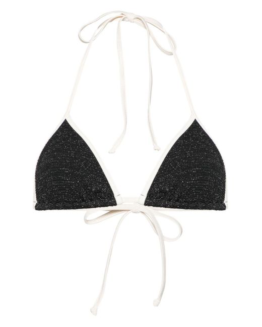 Mc2 Saint Barth Black Leah String Lurex Bikini Top