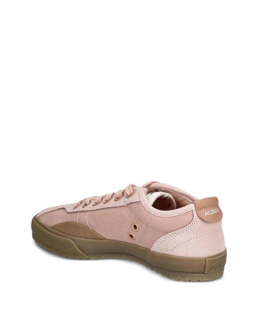Lacoste Pink Suede-Panel Sneakers