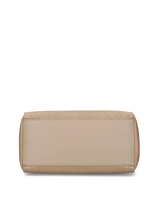 ARMANI EXCHANGE Natural Woven Logo Tote Bag