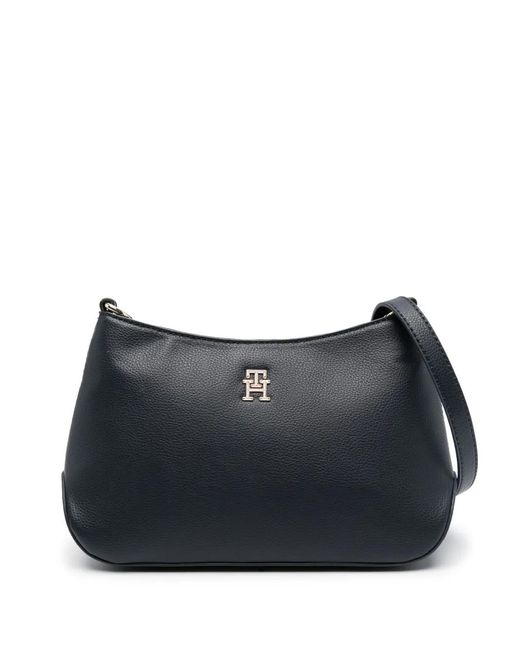 Tommy Hilfiger レディース ブルー レザー ショルダーバッグ 【公式通販】