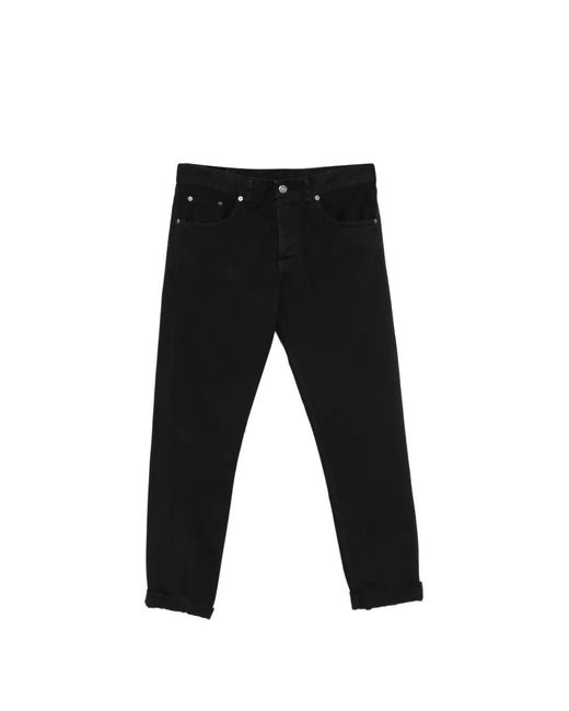 Dondup Black Cuffed Jeans for men