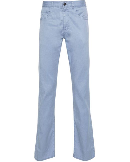 Pantalones capri con cierre de botón Canali de hombre de color Blue