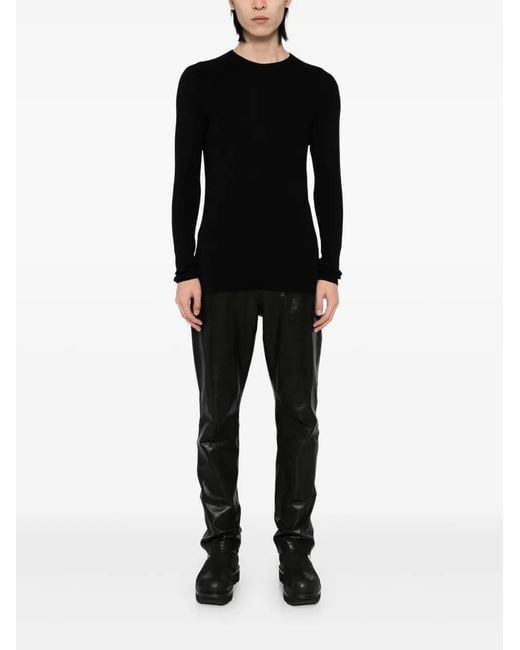 Label Under Construction Black Round-Neck Jumper for men