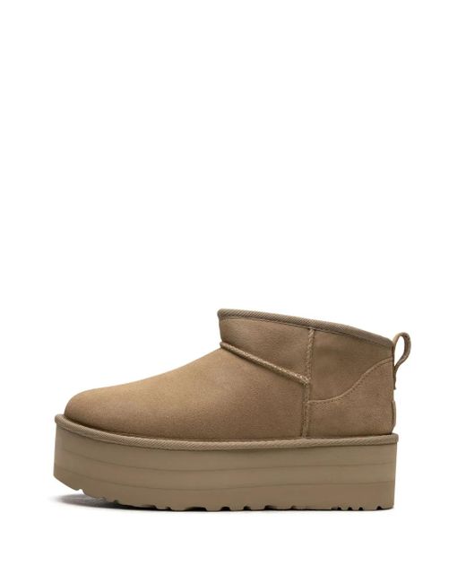 Ugg Brown Classic Ultra Mini Platform 50Mm "Mustard Seed" Boots