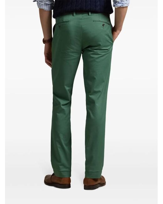 Polo Ralph Lauren Green Cotton Tapered Trousers for men