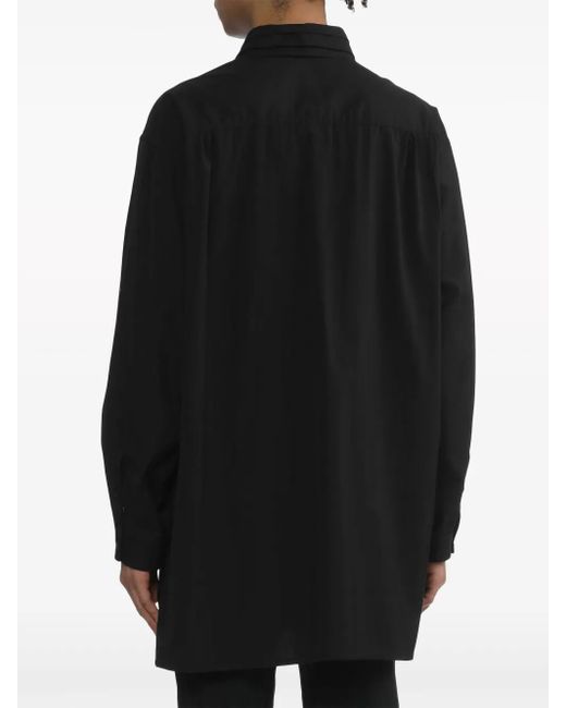 Yohji Yamamoto Blue Layered-Collar Cotton Shirt for men