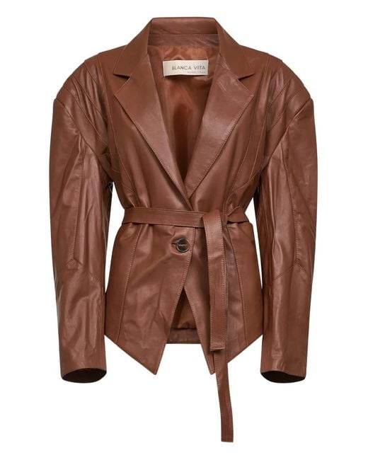 Blanca Vita Brown Belted Jacket