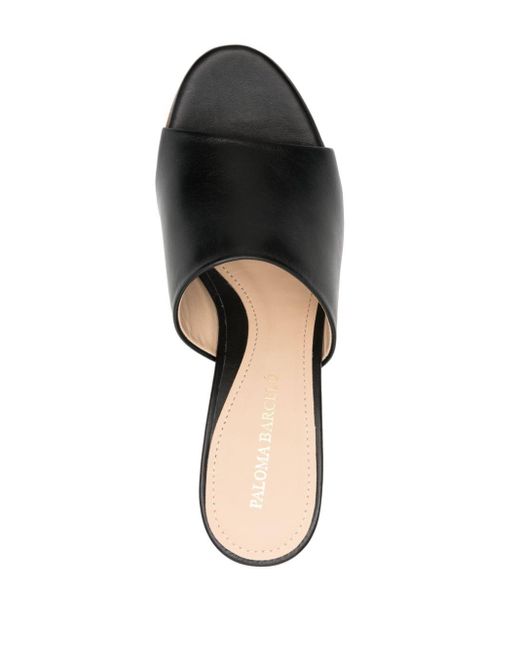 Paloma Barceló Black Brigite 90mm Jute Heel Sandals